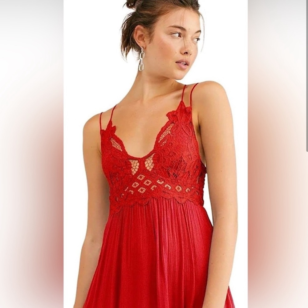 Free People Red Lace Dress